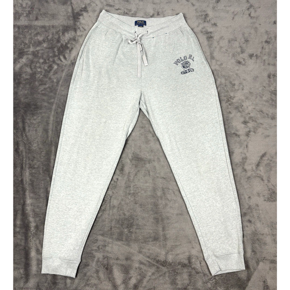 Polo Ralph Lauren Pants Mens Large Gray Sleepwear Jogger Sweatpants Lounge Tiger - Picture 1 of 4